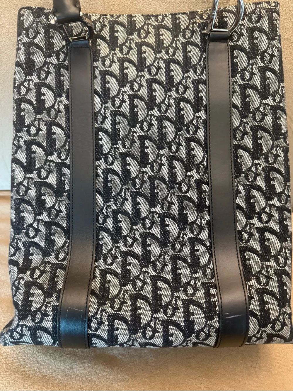 Christian Dior Black/Grey Diorissimo Canvas Vertical Tote Bag - Picture 8 of 16